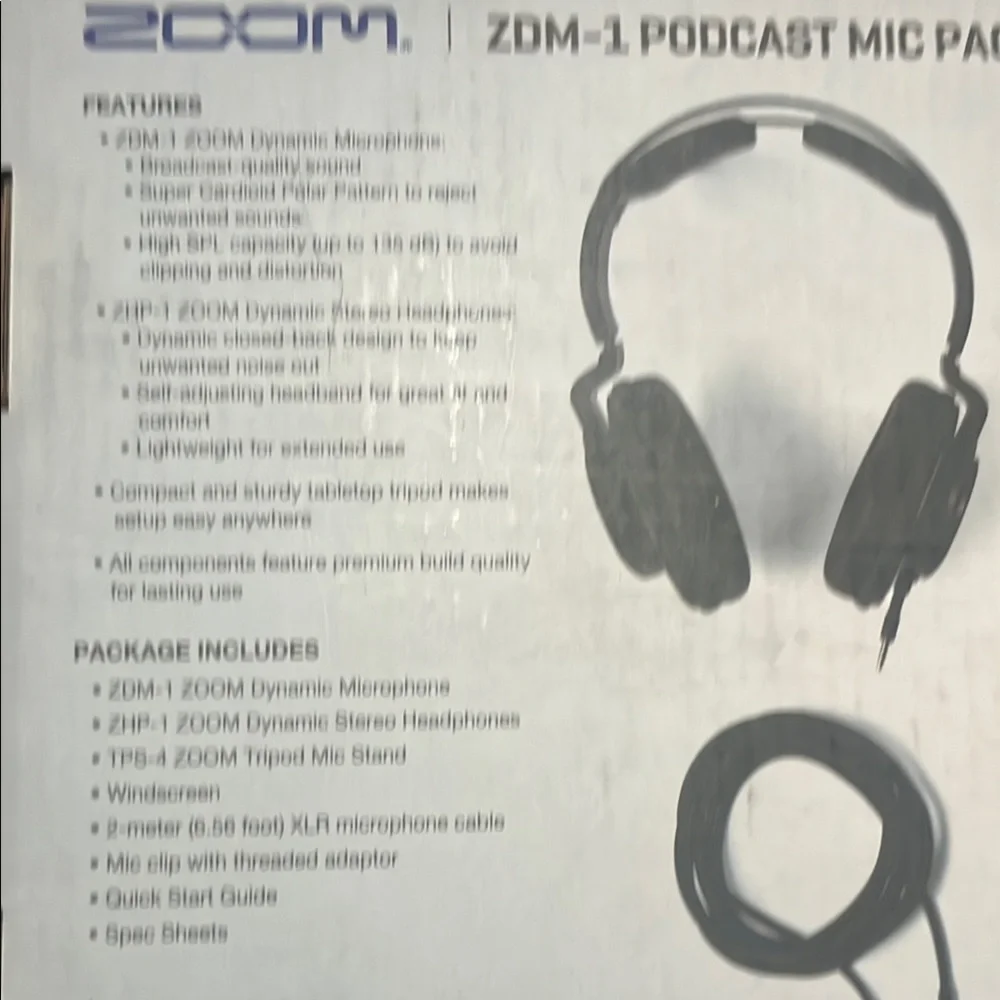 Zoom Black Professional Podcast Mic Pack ZDM-1